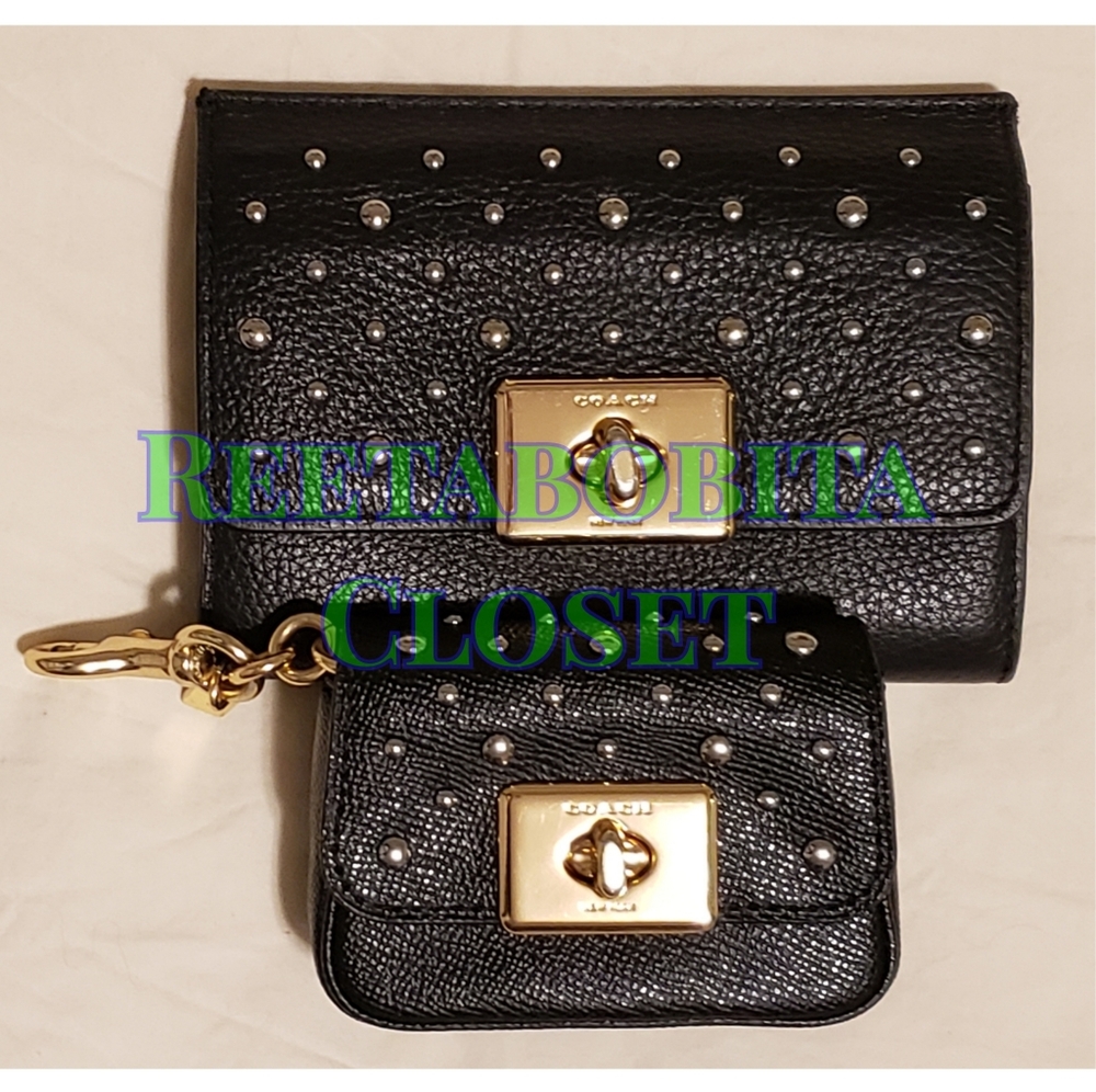 Coach Cassidy Med Wallet & Mini Cassidy Coin Case with Rivets